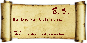 Berkovics Valentina névjegykártya